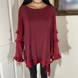 🌹❤️ Entro Unique Gorgeous Ruffled One of a Kind Top | Size L